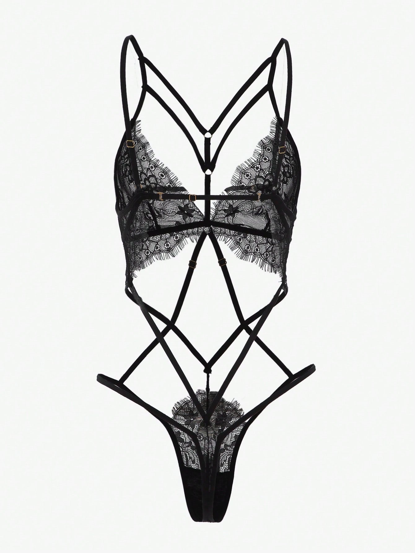 Floral Lace Cut-Out Teddy Bodysuit Lingerie