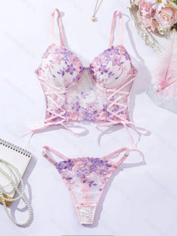 Women’s 2pcs Embroidered Camisole Top And Matching Piece