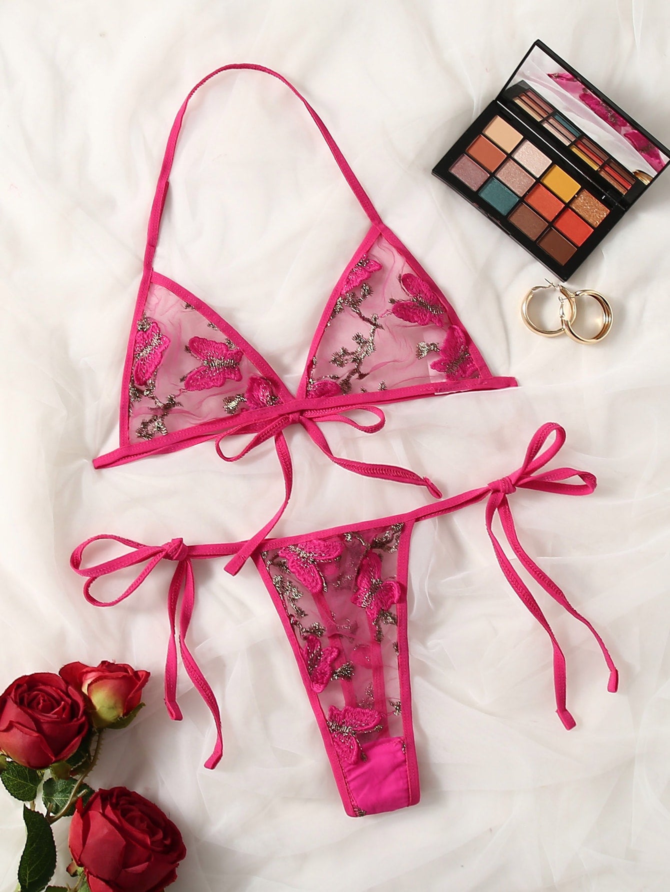 Women’s Butterfly Embroidered Outfit Set