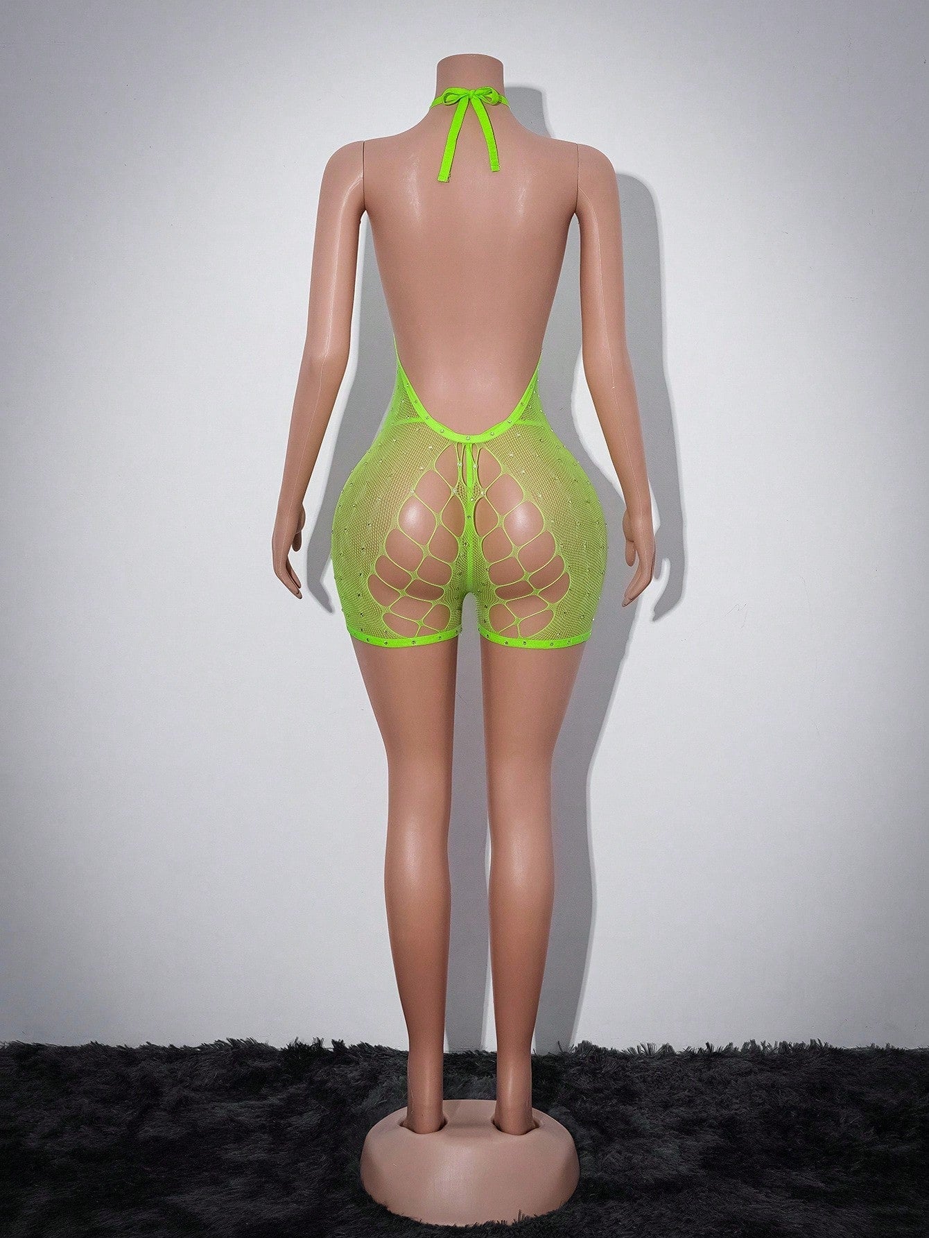 2pcs Rhinestone Criss-Cross Seamless Shiny Hollow Out Y2K Sexy Bodysuit, Fashion Club Outfit For Bachelorette