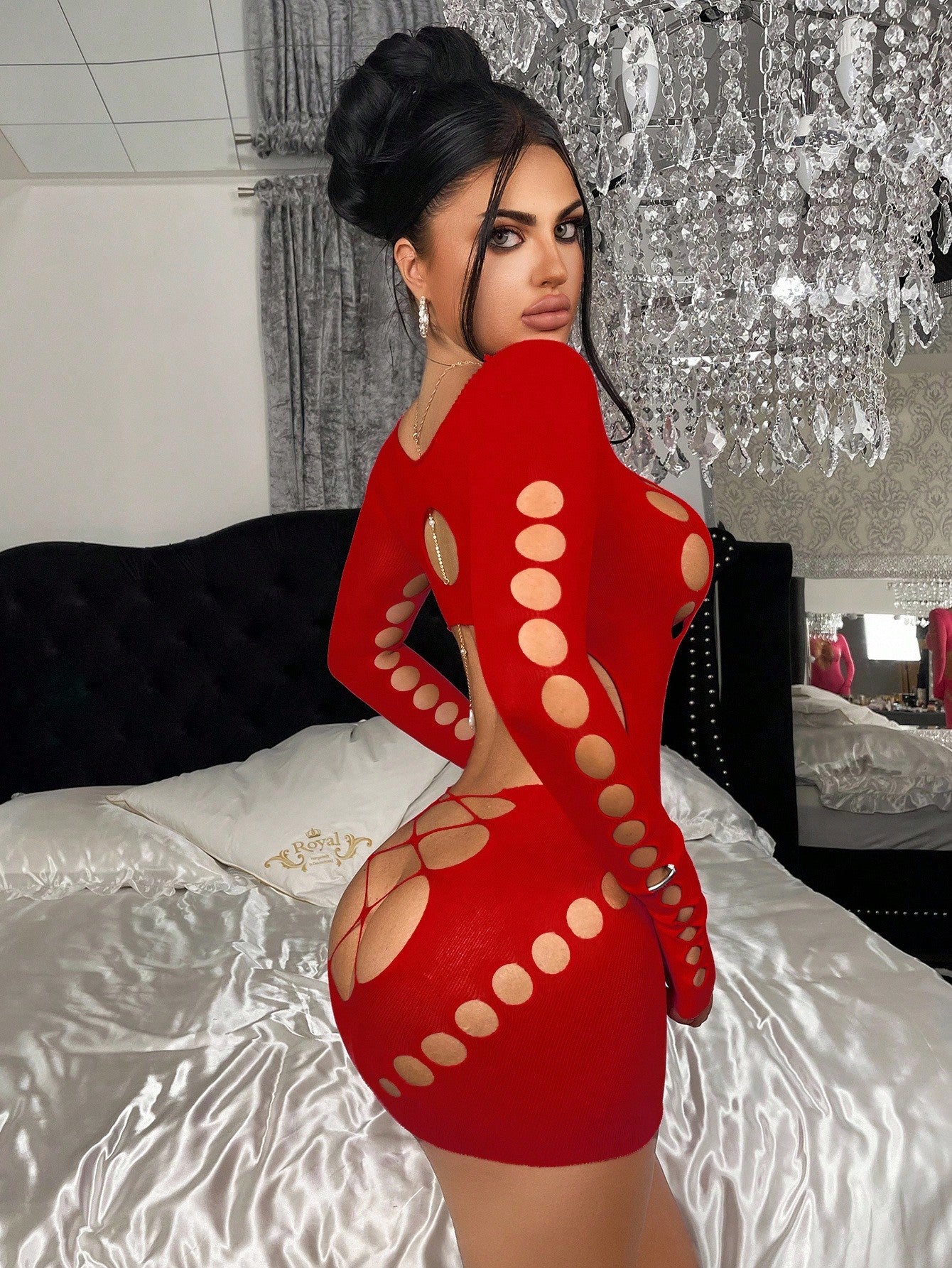 Women’s Fuchsia Stretch Fit Party Dress For Night Out