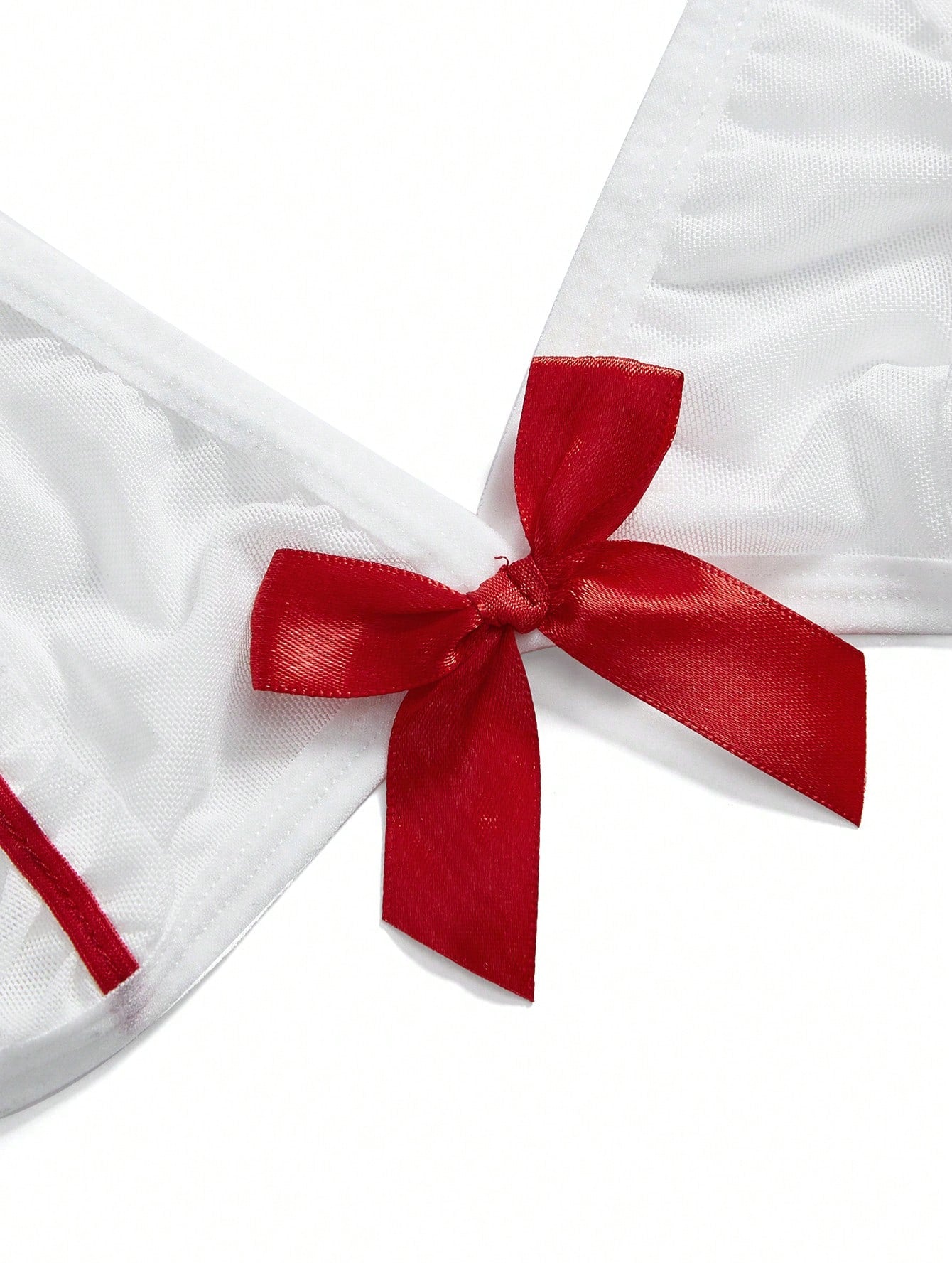 6pcs Sexy Nurse Cosplay Costume, Red & White Women Lingerie Outfit, Rave