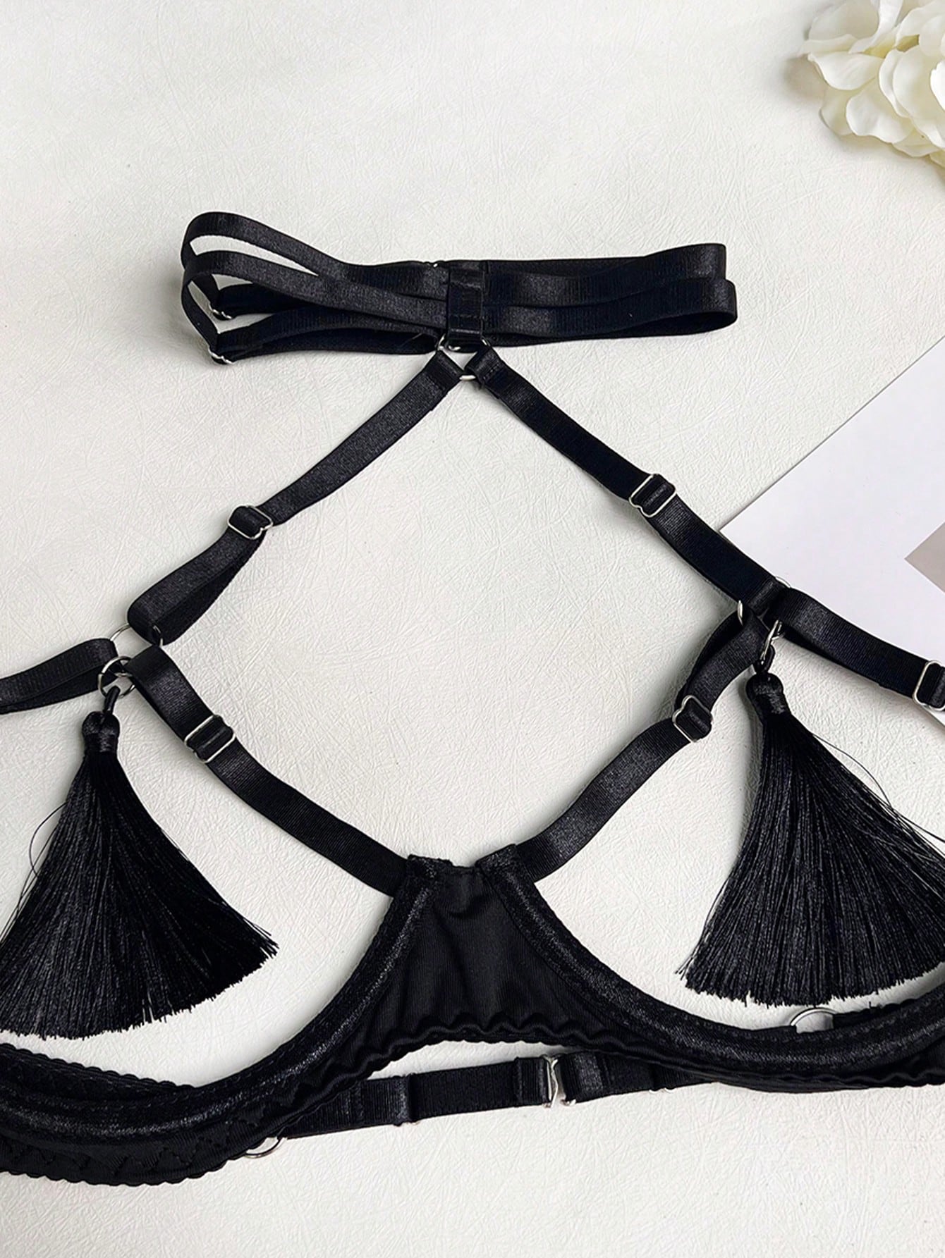 Fringe Satin Style Two-Piece Outfit Set For Celebration