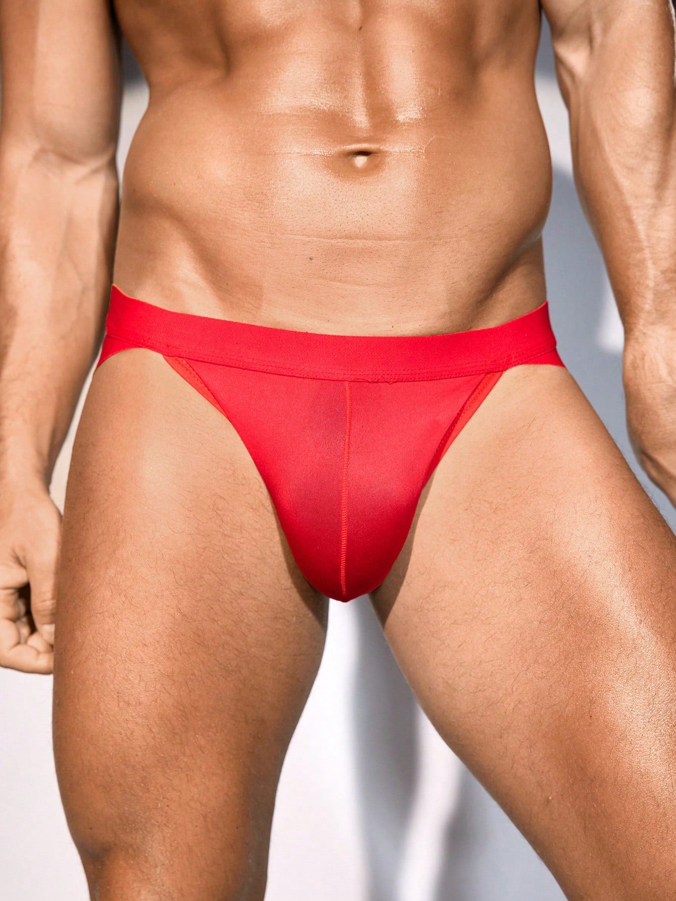Men’s Lightweight Shorts With Lace Panel Solid Color
