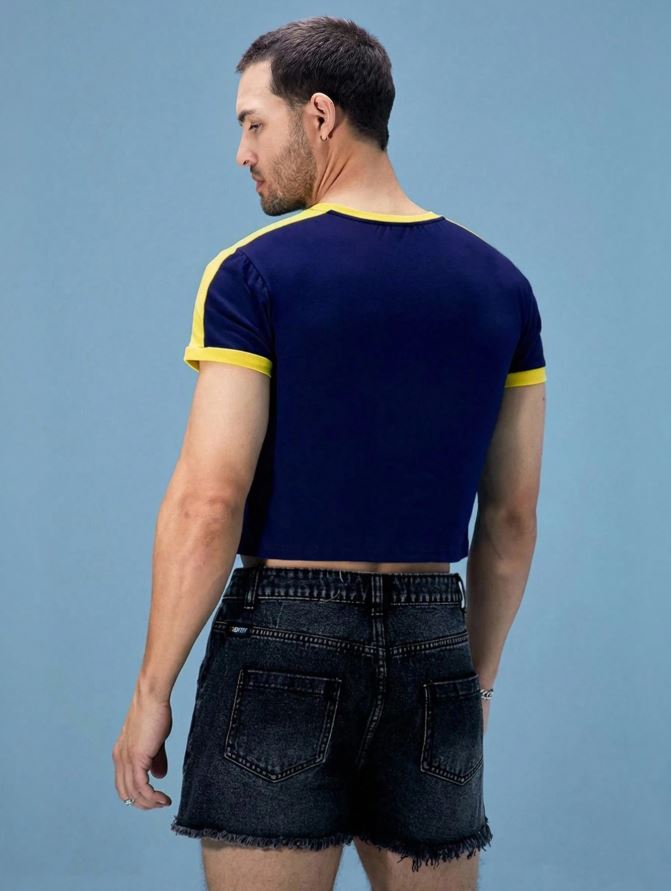 Men's Slogan Print Round Neck Short Sleeve Casual T-Shirt